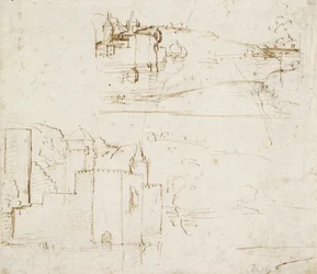 Dos bocetos separados de paisajes, WA1846.152b